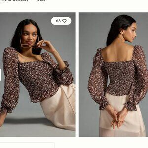 NWOT ASTR The Label Tonina Puff-Sleeve Floral Cottagecore Top XS